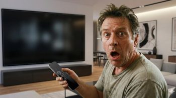 keine motivation für sport was tun – mann entscheidet zwischen fernseher und bewegung